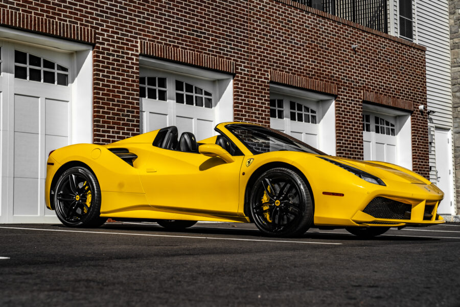 Yellow Ferrari 488 Spider